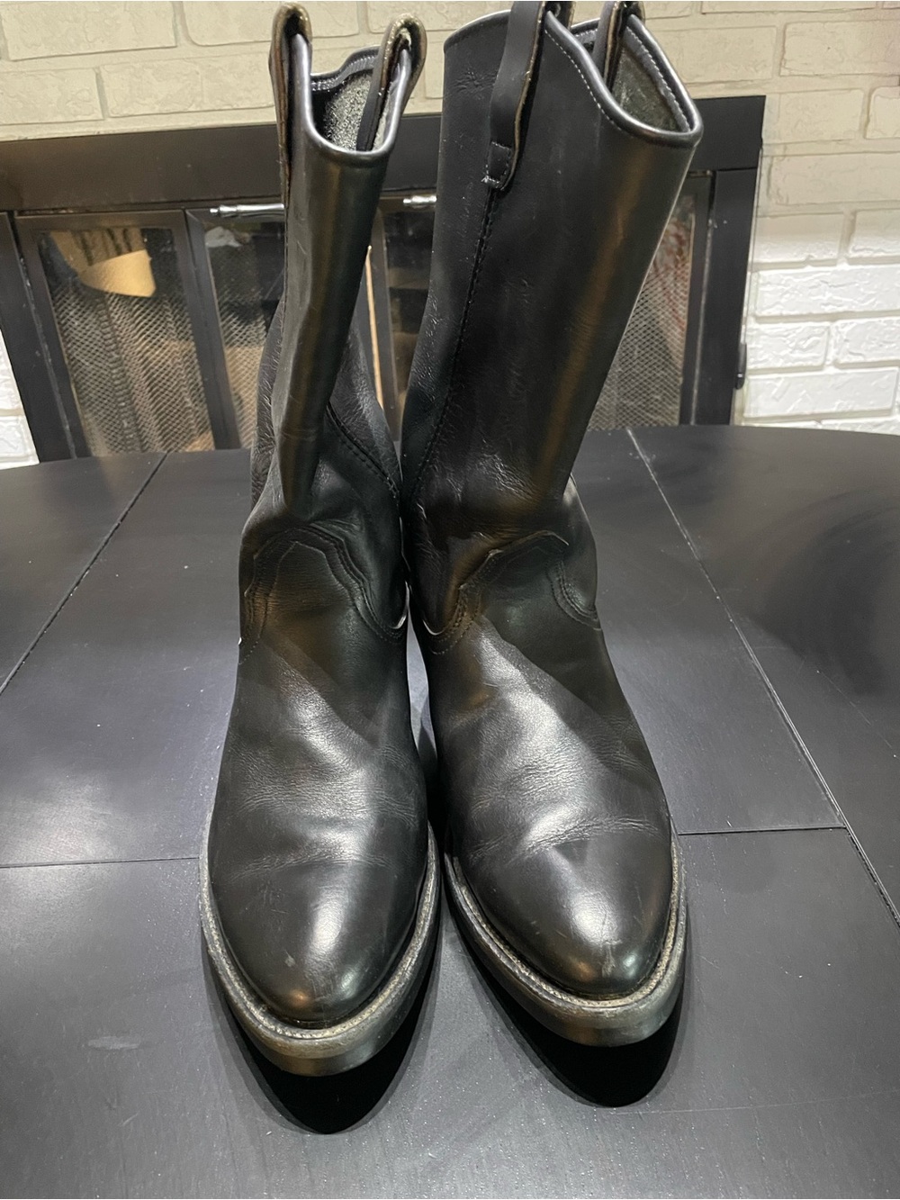 Mason Western Black Cowboy Boots Leather Comfort Footwear Sz Men’s 9.5 work